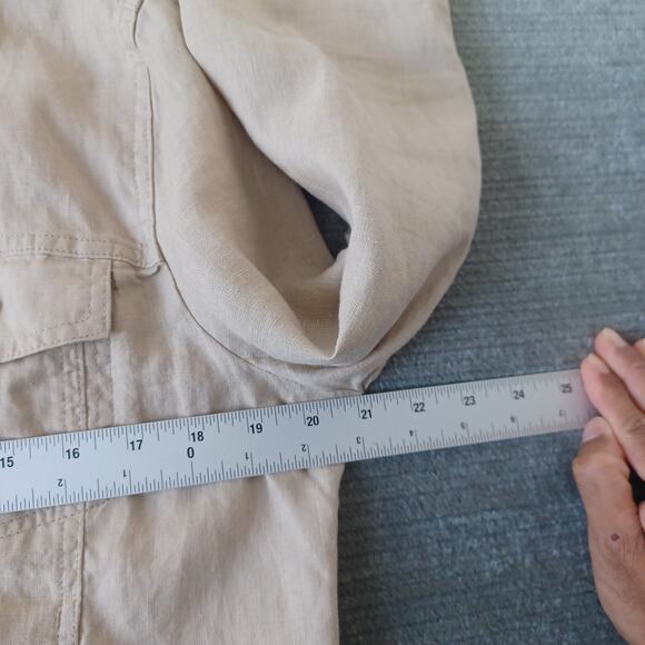 Quince Linen Jacket Women M Beige Casual Coastal Lagenlook Classic Capsule - Picture 7 of 8